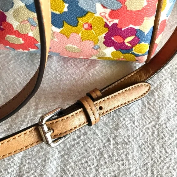 Coach Bennett Peyton Floral Mini Satchel Purse Bag Crossbody Multicolor Vintage - Picture 2 of 12